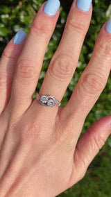 Edwardian Style Platinum & Diamond Crossover Engagement Ring (1.00ct)