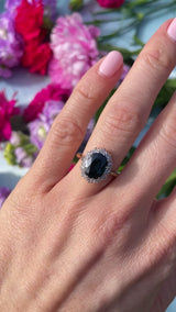 Vintage 1966 Sapphire & Diamond 18ct Gold Cluster Ring (2.80cts)