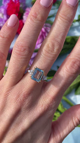 Vintage 1998 Aquamarine & Diamond 18ct Gold Seven-Stone Ring (2.92cts)