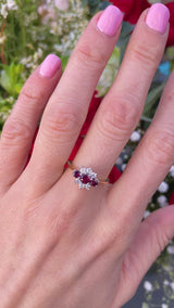 Vintage Ruby & Diamond 18ct Gold Ring