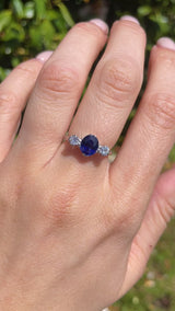 Vintage Sapphire Diamond Trilogy Engagement Ring By Cropp & Farr