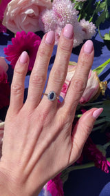 Edwardian Sapphire & Diamond 18ct Gold Platinum Cluster Ring