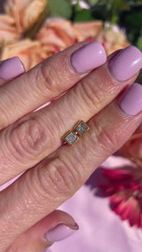 Vintage Princess-Cut Diamond 18ct Gold Stud Earrings