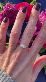 Vintage Princess-Cut Diamond 18ct Gold Three-Stone Engagement Ring (1.00ct)