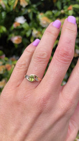 Peridot & Diamond 9ct Gold Crossover Engagement Ring