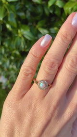 Antique Opal & Old-Cut Diamond 18ct Gold Cluster Ring