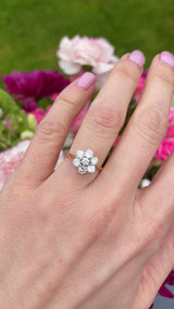 Vintage 1983 Diamond 18ct Gold Daisy Cluster Ring (1.00ct)