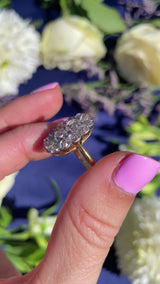 Antique Edwardian Old-Cut Diamond 18ct Gold & Platinum Cluster Ring