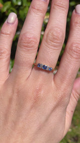 Art Deco Sapphire & Diamond 18ct Gold Seven-Stone Ring
