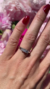 Princess-Cut Diamond Platinum Three-Stone Trilogy Ring (0.75cts)