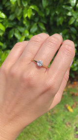 Art Deco Diamond 18ct Gold & Platinum Solitaire Engagement Ring (0.62ct)