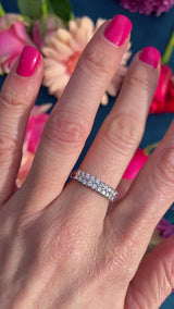 Vintage 1982 Diamond 18ct White Gold Double-Row Band Ring