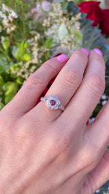 Art Deco Ruby & Diamond 18ct Gold Platinum Ring