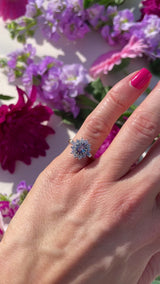 Vintage 1989 Sapphire & Diamond 18ct Gold Cluster Engagement Ring (0.60cts)