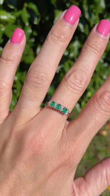 Vintage 1990 Emerald & Diamond 18ct Gold Ring