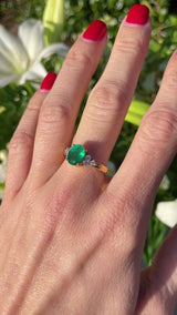 Emerald & Vari-Cut Diamond 18ct Gold Seven-Stone Ring (1.45cts)