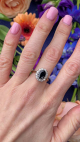 Vintage Mid-Century Sapphire & Diamond 18ct Gold Platinum Cluster Ring (1.95cts)
