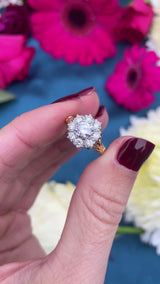 Vintage Diamond 18ct Gold Nine-Stone Cluster Ring (1.30cts)