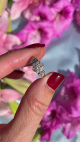 Art Deco 18ct Gold & Platinum Diamond Daisy Ring