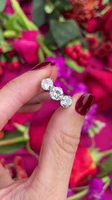 Art Deco Transitional-Cut Diamond Platinum Three-Stone Engagement Ring (2.05cts)