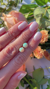 Vintage 1950s Opal 9ct Gold Stud Earrings by Deakin & Francis