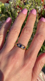 Victorian 18ct Gold Sapphire and Diamond Ring By Deakin & Francis