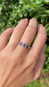 Sapphire & Diamond 18ct White Gold Seven-Stone Ring