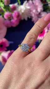 Vintage 18ct Gold Diamond Daisy Cluster Ring (1.00ct)