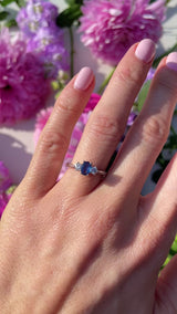 Vintage Sapphire & Diamond 18ct White Gold Three-Stone Trilogy Engagement Ring