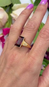 Pink Tourmaline & Diamond 18ct Gold Ring