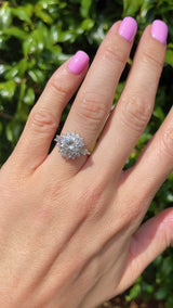 Vintage Boodles 2 Carat Diamond Platinum Cluster Engagement Ring (2.54cts)