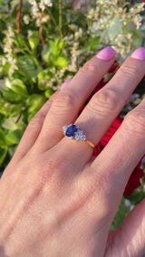 Vintage 1986 Sapphire & Diamond 18ct Gold Ring (1.70ct)