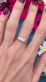 Vintage Emerald-Cut Diamond 18ct Gold Three-Stone Engagement Ring (1.00ct)