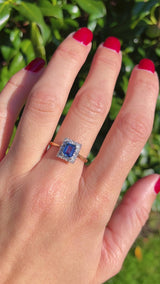 Vintage Synthetic Sapphire & Diamond 18ct Gold Ring