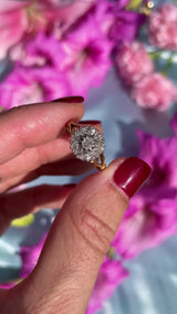 Vintage 1940s Old-Cut Diamond 18ct Gold Cluster Ring (0.65cts)