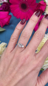 Vintage Princess & Trillion-Cut Diamond 18ct Gold Three-Stone Engagement Ring (1.05cts)