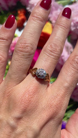 Vintage 1979 Diamond 18ct Gold Cluster Ring
