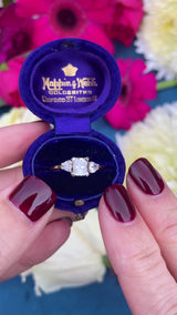 Vintage Princess & Trillion-Cut Diamond 18ct Gold Three-Stone Engagement Ring (1.05cts)