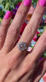 French Art Deco 18ct White Gold Diamond Ring