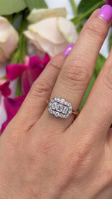 Vintage 1992 Emerald-Cut Diamond 18ct Gold Engagement Ring