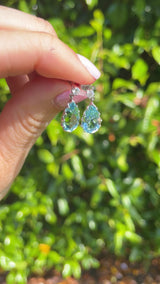 Aquamarine & Diamond 18ct White Gold Teardrop Earrings