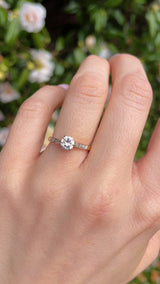 Art Deco Diamond Gold & Platinum Solitaire Engagement Ring (0.50ct)