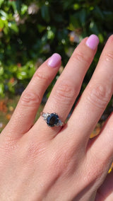 Vintage Sapphire & Diamond 18ct Gold Seven-Stone Ring