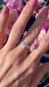 Vintage Millennium Marquise & Pear-Cut Diamond Platinum Three-Stone Engagement Ring