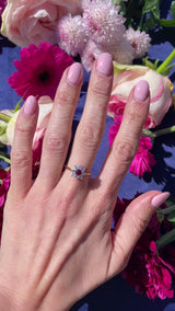 Vintage Ruby & Diamond 18ct Gold Daisy Cluster Ring