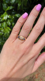 Edwardian Sapphire & Diamond 18ct Gold Starburst Gypsy Ring