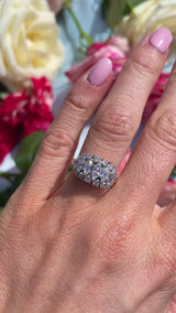 Vintage 1978 Marquise & Brilliant Diamond 18ct White Gold Cluster Ring (1.36cts)