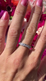 Vintage 18ct White Gold Princess-Cut Diamond Half-Eternity Wedding Band Ring