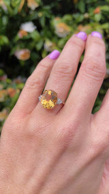 Citrine & Diamond 9ct Gold Dress Ring (5.00ct)