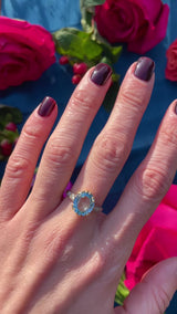 Vintage Aquamarine & Rose-Cut Diamond 18ct Gold Ring (3.20cts)